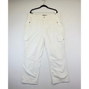 American Living Pants Womens 16 White Wide Leg High‎ Rise Cargo Utility Hiking